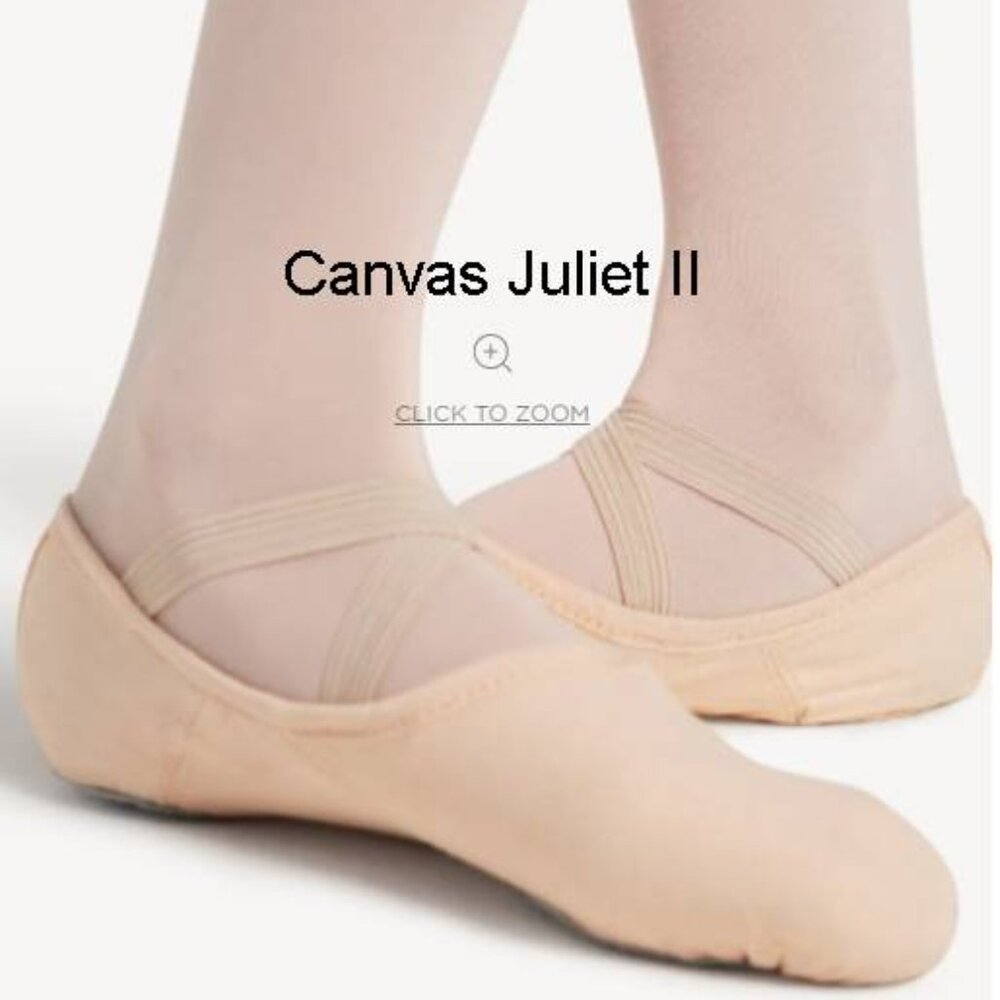Ballet Child Sizes Capezio Canvas Juliet II Lt Pink NWT